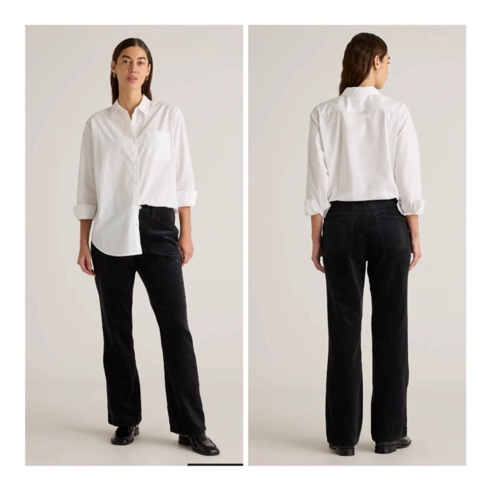 Quince Organic Stretch Corduroy Flare Pants Black Size 2